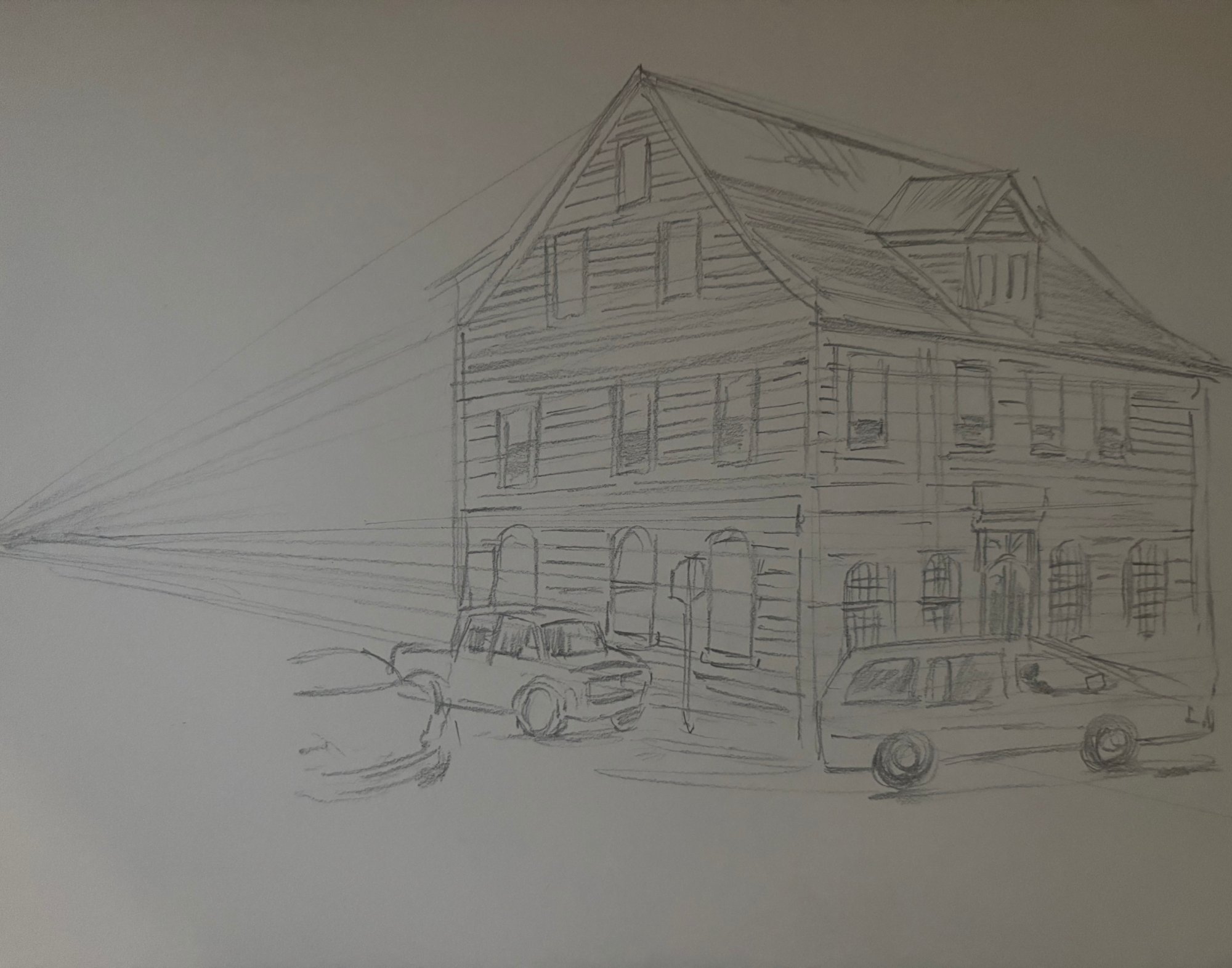 Building study — Pencil sketch by Vaughn Tucker