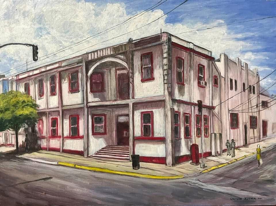 Down Town Kingstown, painting by Vaughn Tucker